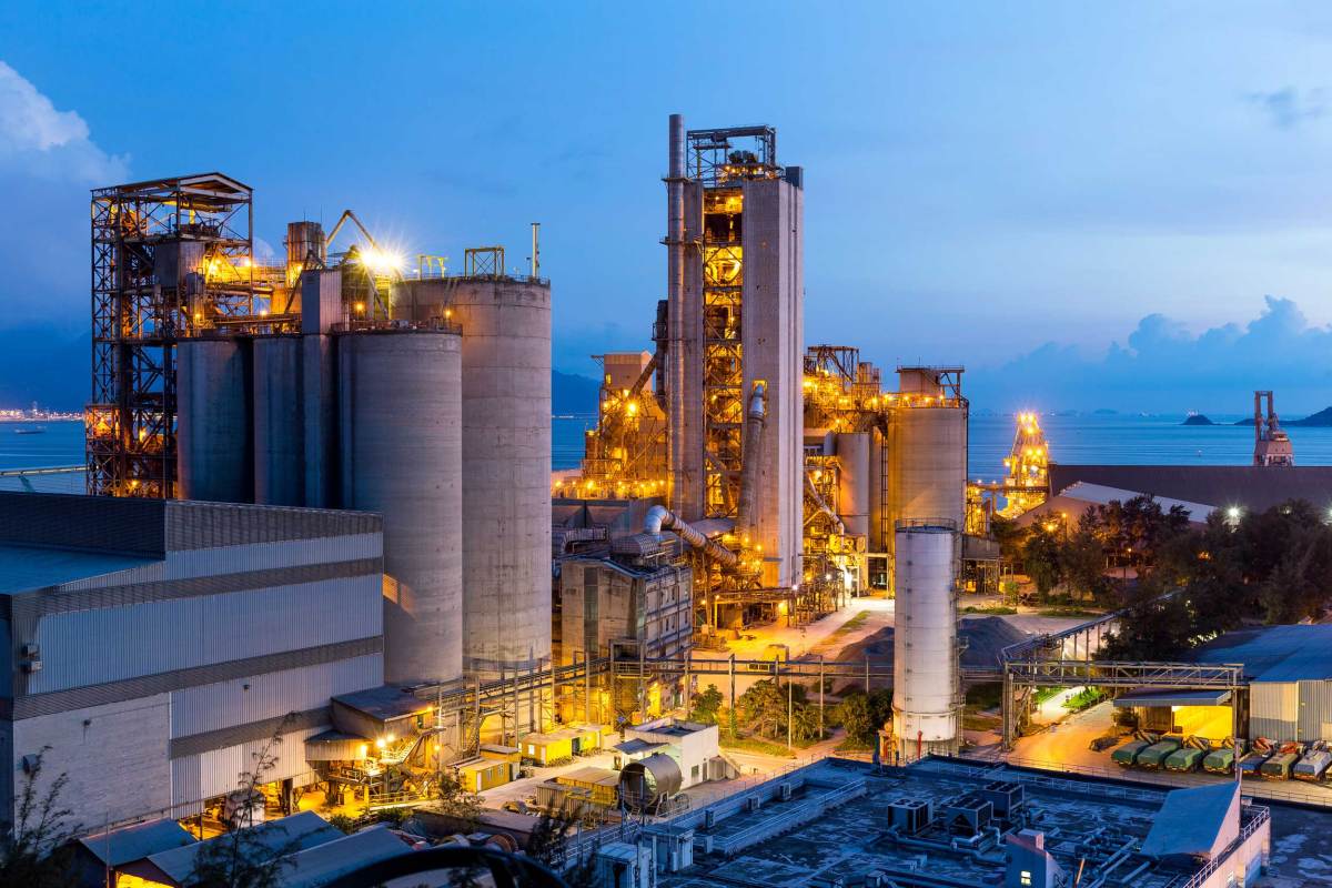 Industrial facility at night
